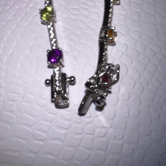 💎Sterling Silver Bracelet with Multicolored Gemstones💎 - Picture 4 of 8